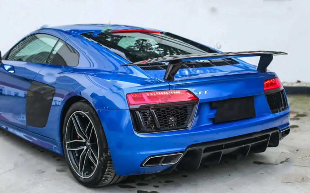 Спойлер R8 из углеродного волокна для audi v8 v10 стикер губ с крыльями Стайлинг
