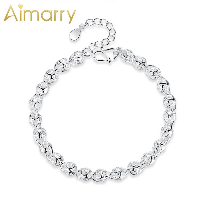

Aimarry 925 Sterling Silver Charm Jewelry Hollow Bracelet For Women Party Anniversary Gifts Fashion Jewelry