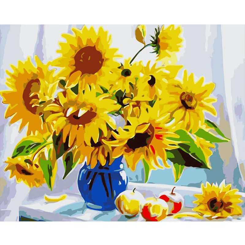 

Flowers Paint By Numbers For Adults Children DIY HandPainted Oil Painting Home Decoration Unique Gift