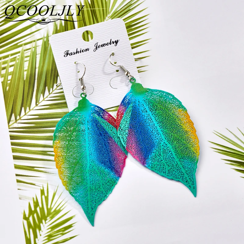 Женские длинные висячие серьги QCOOLJLY винтажные в богемном стиле с металлическими