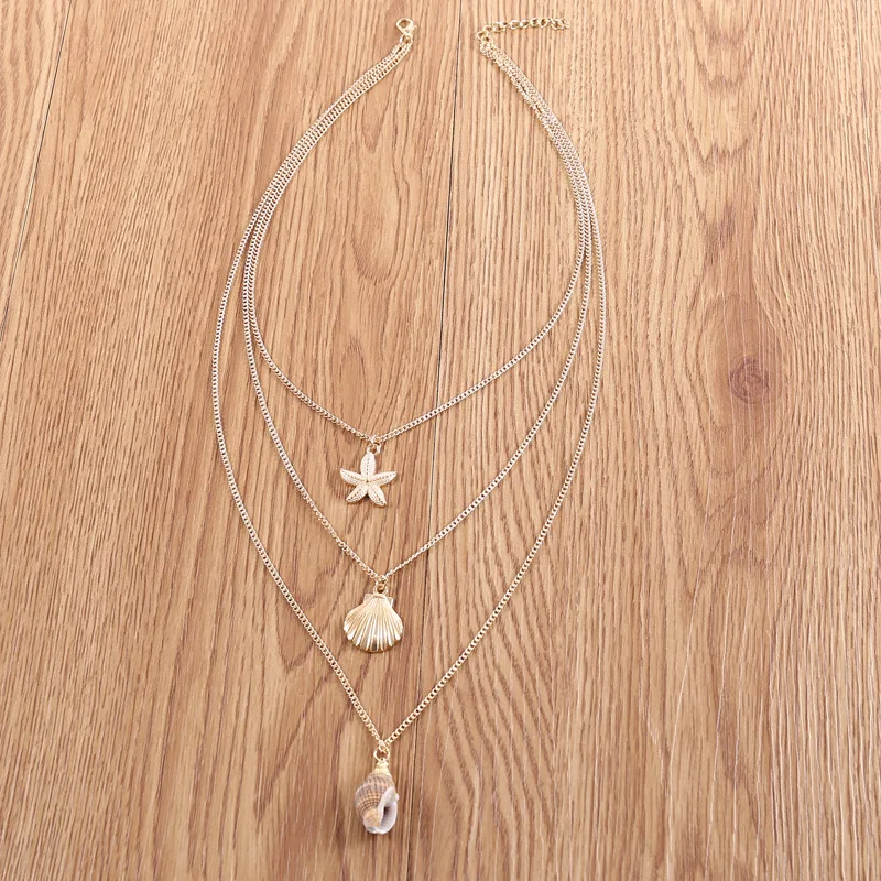 3 шт./компл. женские ожерелья Раковина Морская звезда Подвеска на цепочке