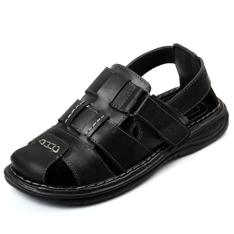 Мужские сандалии из натуральной кожи уличные кроссовки в римском стиле с мягкой