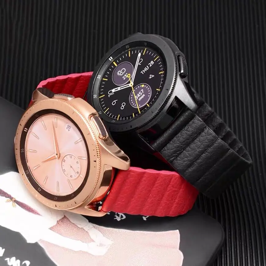 Мягкий ремешок для Samsung Galaxy 42/46 мм Gear s3 watch Active Watch 20 22 из натуральной кожи