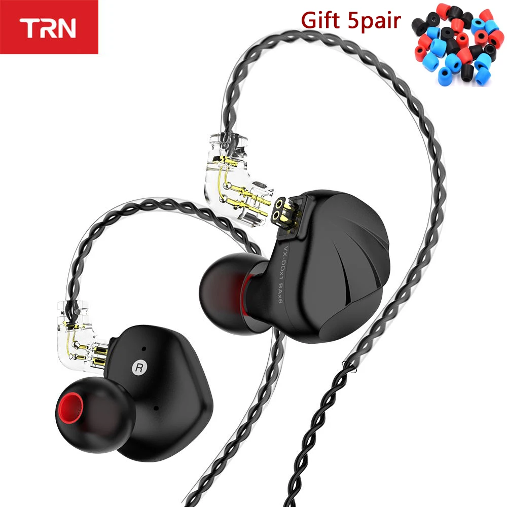 Гибридные наушники-вкладыши TRN VX 6BA 1DD IEM Hi-Fi DJ монитор металлические спортивные
