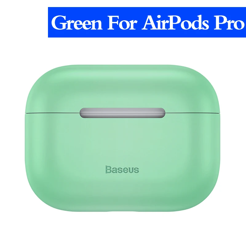 Green For AirPodsPro Baseus Роскошный чехол для Airpods Airpod Pro 3 2 1 силиконовый беспроводной защитный чехол для Apple Air Pods Pod 2 1 Pro Coque Fundas - Цвет: Green For AirPodsPro
