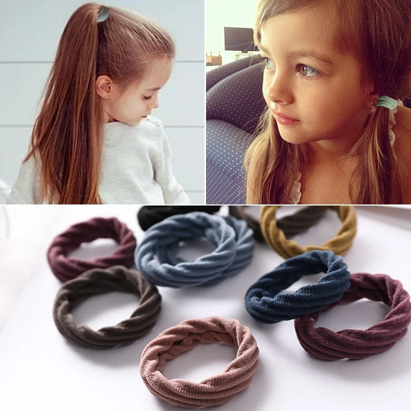 

Elastic Hair Bands Seamless Fabric Nylon rubber bands for hair Ponytail Holders For girls hair band girl hair accessoires 10pcs