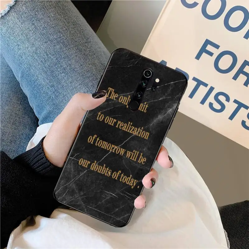 CUTEWANAN Inspirational quotes on marble Phone Case Cover for Redmi Note 8 8A 7 6 6A 5 5A 4 4X 4A Go Pro Plus Prime | Мобильные