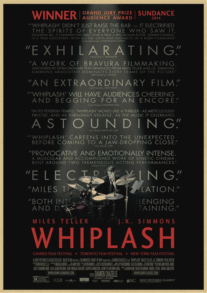 

More Style Choose Whiplash Movie Art Film Print Silk Poster Home Wall Decor 24x36inch