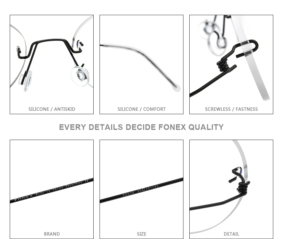 

Titanium Alloy Rimless Eyewear Vintage Unisex Optical Frame Ultralight Round Myopia Prescription Eyeglasses Women Men Spectacle