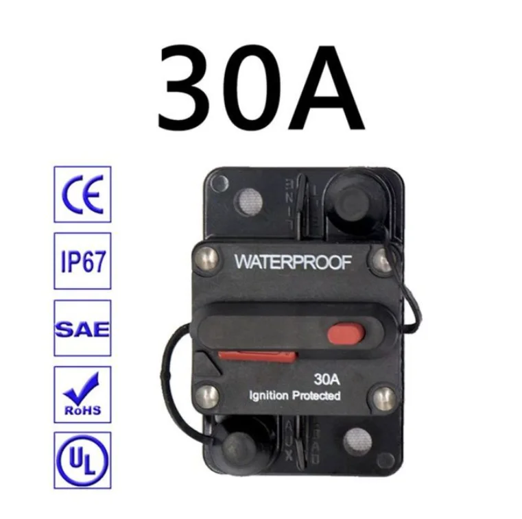 

Бренд 30A 40A 50A 60A 70A 80A 100A 120A 150A 200A 250A 300A AMP Автоматический выключатель Сброс предохранителя 12-48V DC Автомобиль Лодка Авто Водонепроницаемый