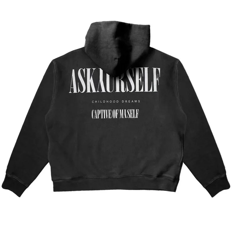 Толстовка Askyurself V6 для мужчин и женщин тяжелая ткань 1:1 винтажный желтый вышитый