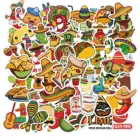1050 шт Мексиканская Стиль еды наклейки виниловые стильная футболка с изображением персонажей видеоигр гитары пицца курица ролл наклейка для ноутбука мото багажа Холодильник