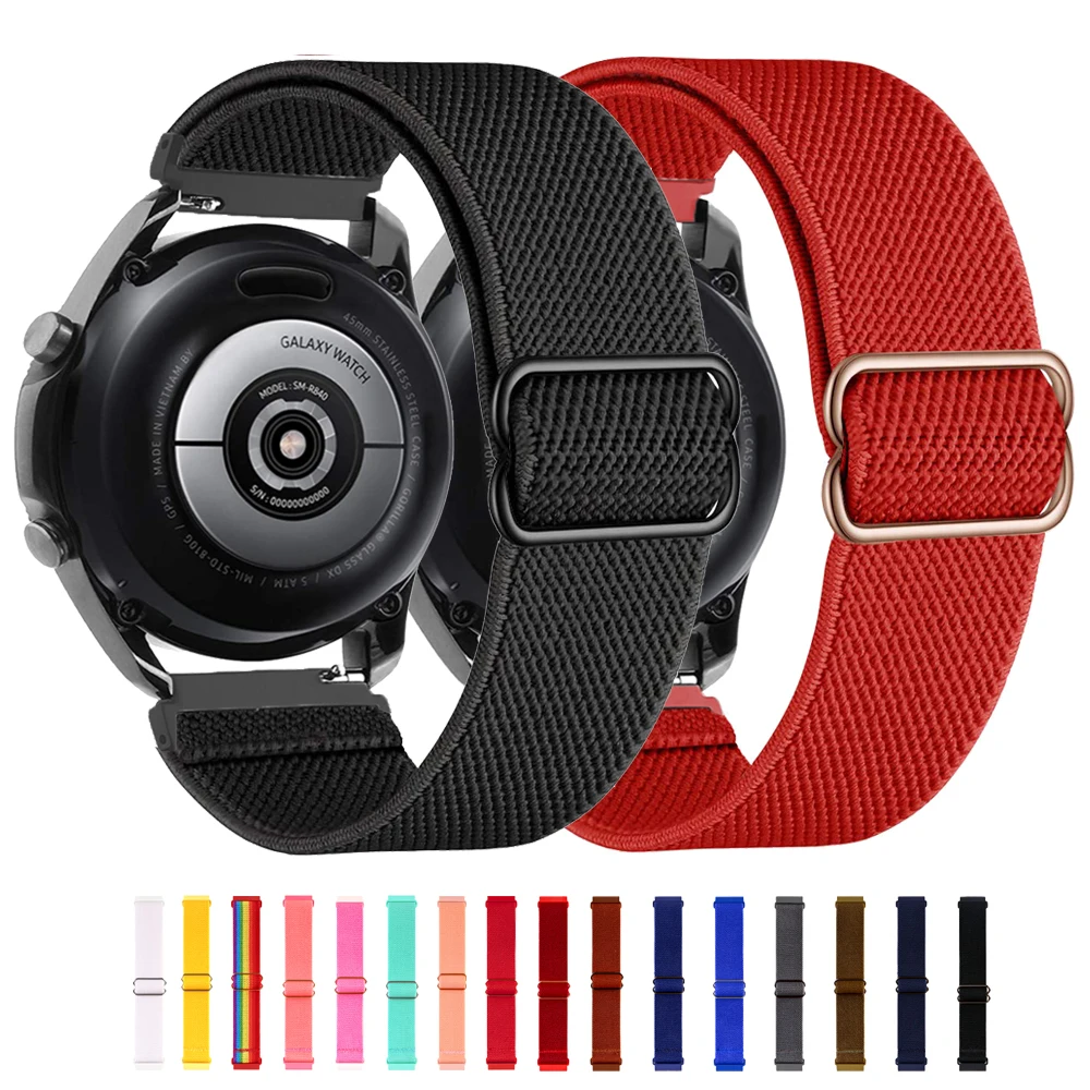 

Ремешок нейлоновый для Samsung watch 3/Galaxy Active 2/Gear S3/Amazfit, регулируемый эластичный браслет для Huawei GT2/2E/Pro