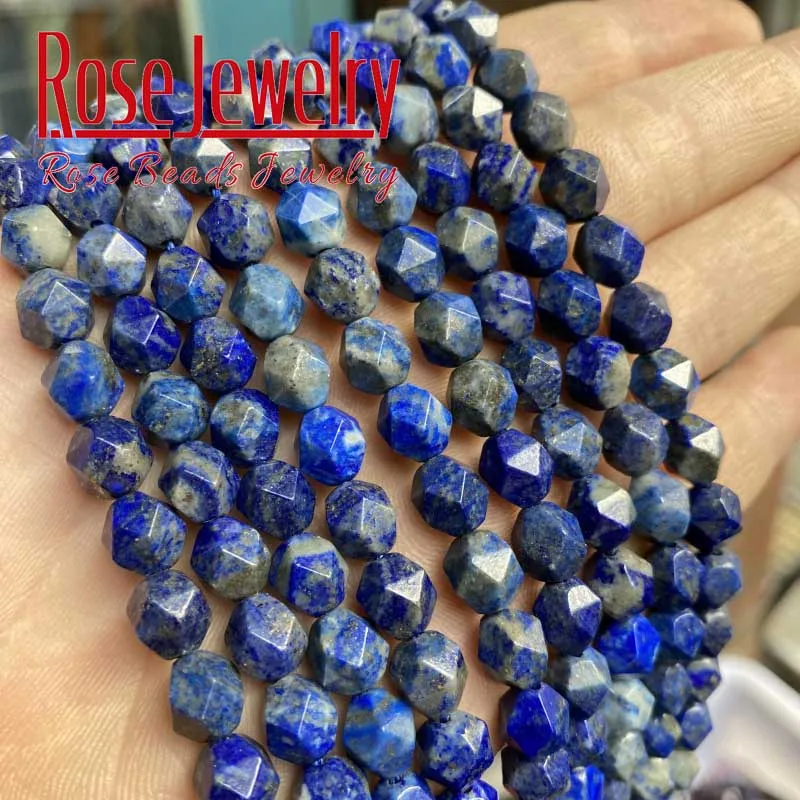 Натуральные оправленные камни лазурита без нитей для создания украшений браслета своими руками, аксессуары, оптовая цена 4/6/8/10 мм.