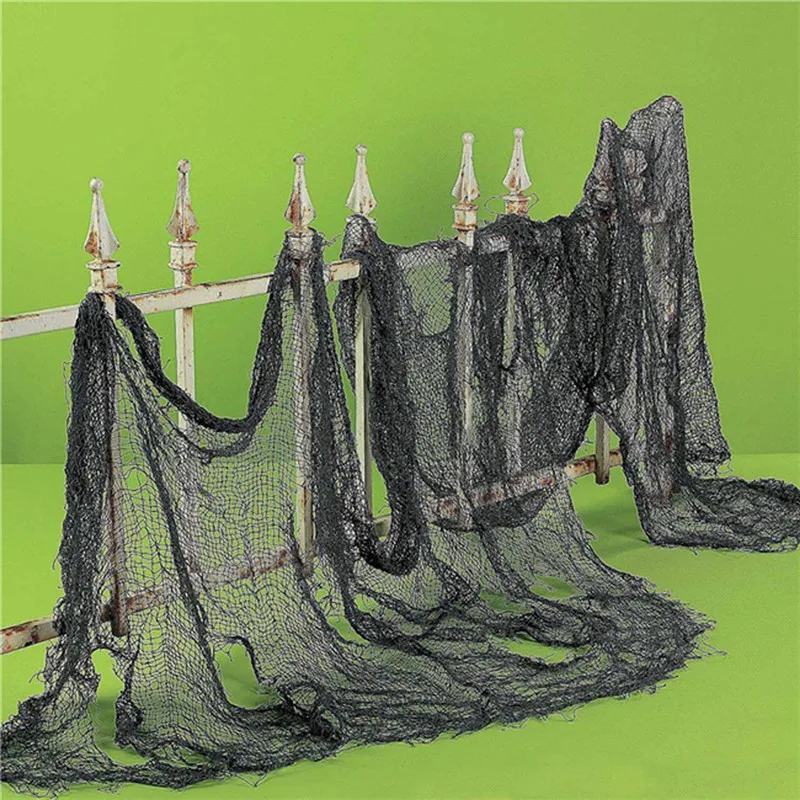 Жуткая ткань для Хэллоуина украшение окна стола двери сетка жуткая нарядная