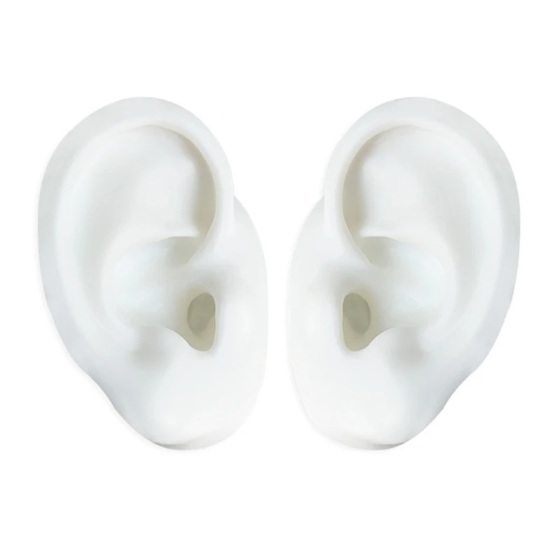 

1 Pair Human Ear Model Resin Casting Mold Silicone Flexible Earmold Ear Displays