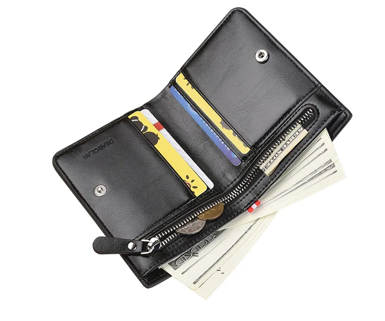 Кошелек CUIKCA мужской кожаный с застежкой молнией|Мужские кошельки| |