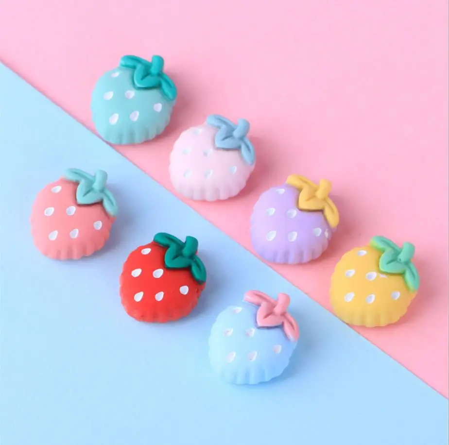 

Strawberry Fruit Resin Flatback Cabochon Miniature Food Art Supply Decoration Charm Craft DIY