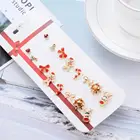 8 парлот Мини Рождественская шпильки симпатичная Золотой Xmas уха, серьги со шпилькой, для мужчин и женщин из нержавеющей стали, модные серьги, ювелирное изделие