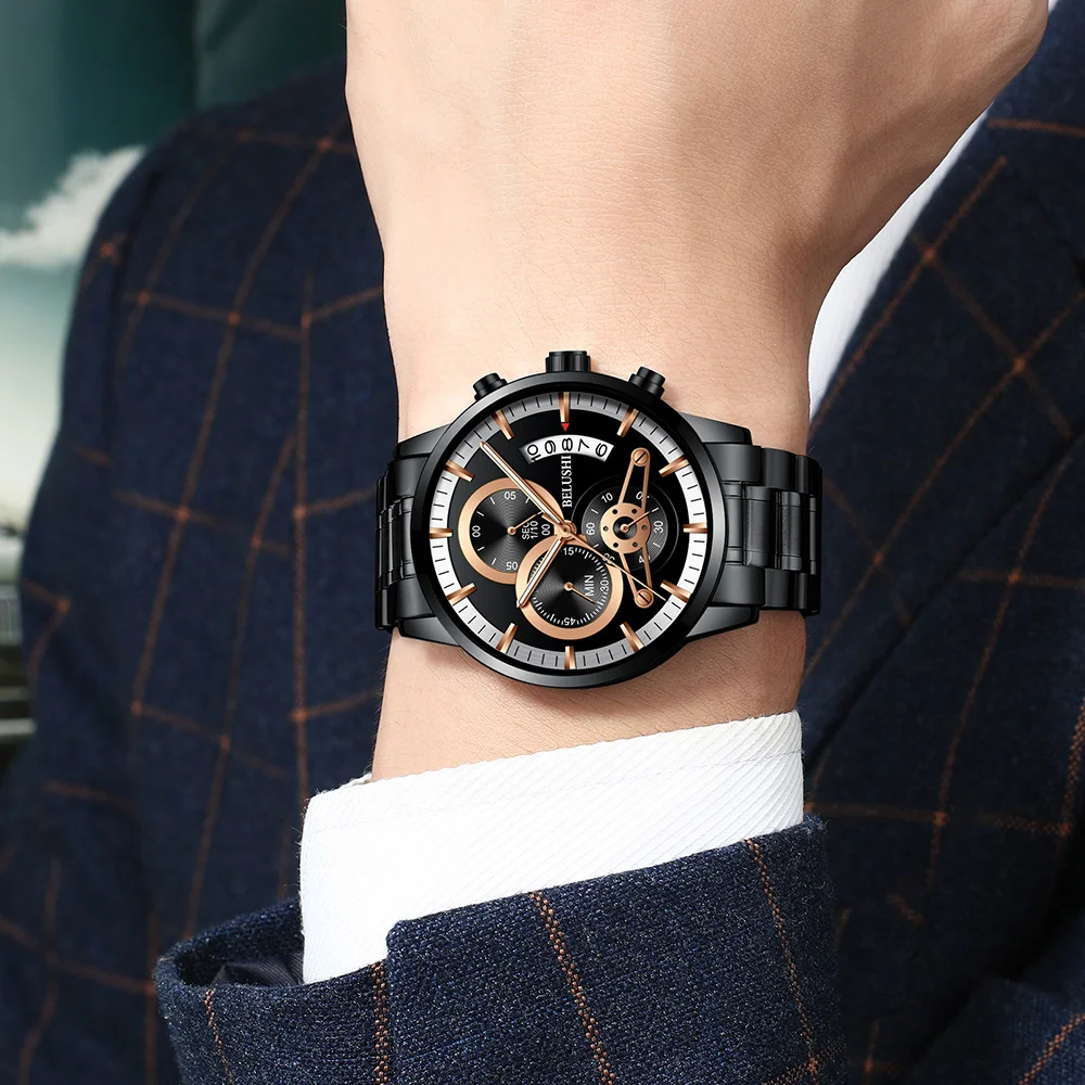 

Relogio Masculino Fashion Men Watches To Luxury Brand Sport Steel Quartz Watch Casual 50m Waterproof Male Wristwatch Chronograph