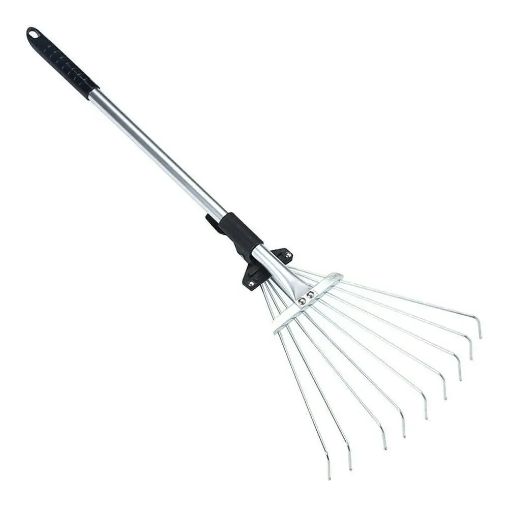 

Steel Retractable Leaf Rake 9-tooth Grass Rake Garden Steel Wire Rake Round Head Grass Rake Garden Tools