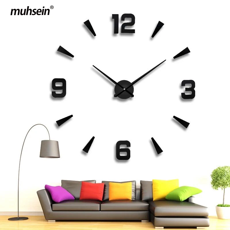 

Muhsein 2022 New Arrival Home Decoration Wall Clock 3d DIY Acrylic Mirror Sticker Wall Clock Mute Quartz Movement Free Shipping