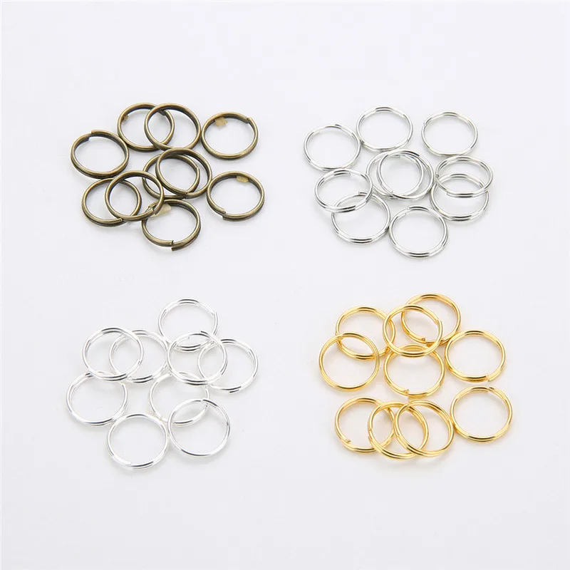 

100pcs 4 6 8 10mm Double Loop Open Jump Rings Split Rings Gold Color Metal Iron End Connectors for Craft Jewelry Accessories