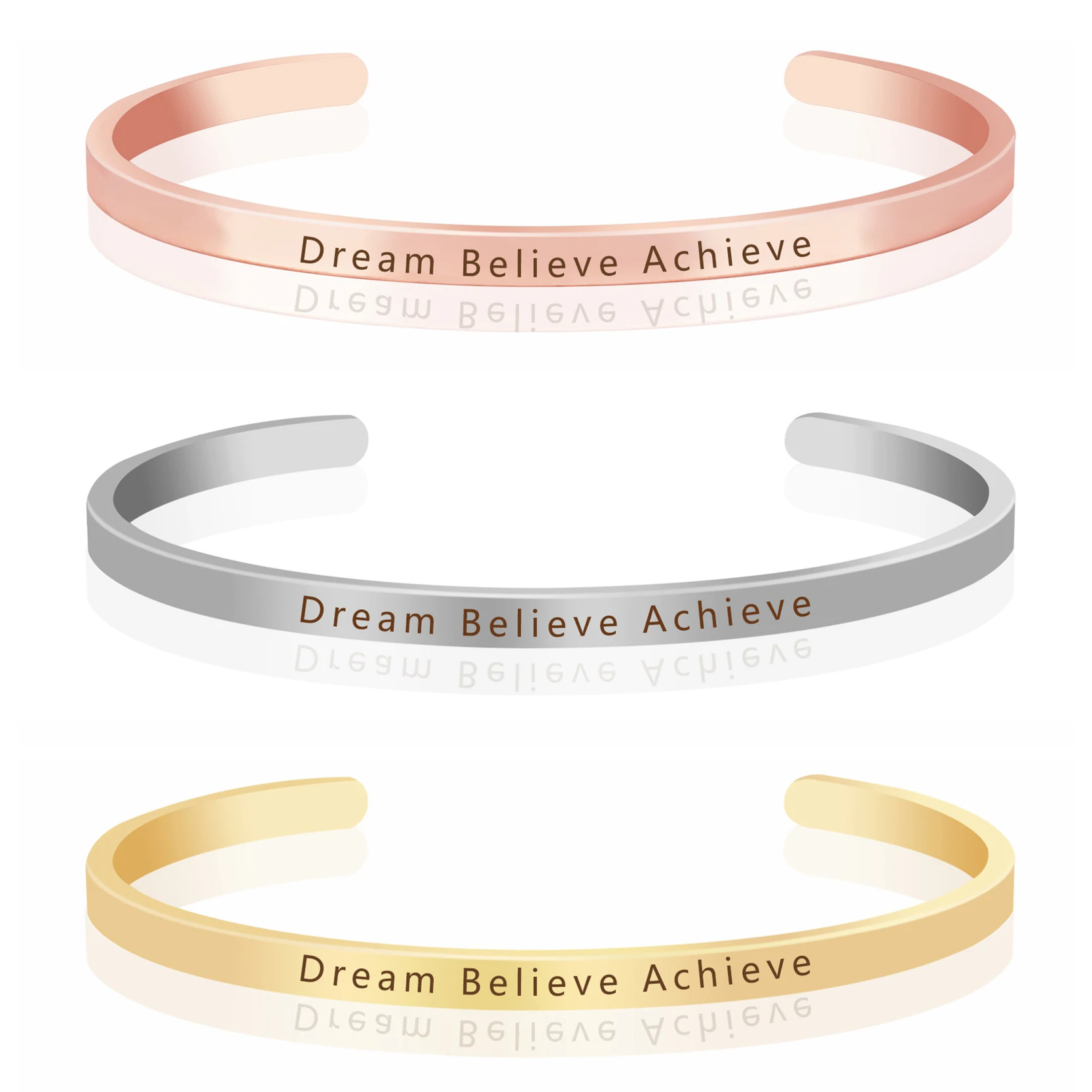 Dream Believe enjoy гравированные вдохновляющие оригинальные браслеты ювелирные изделия