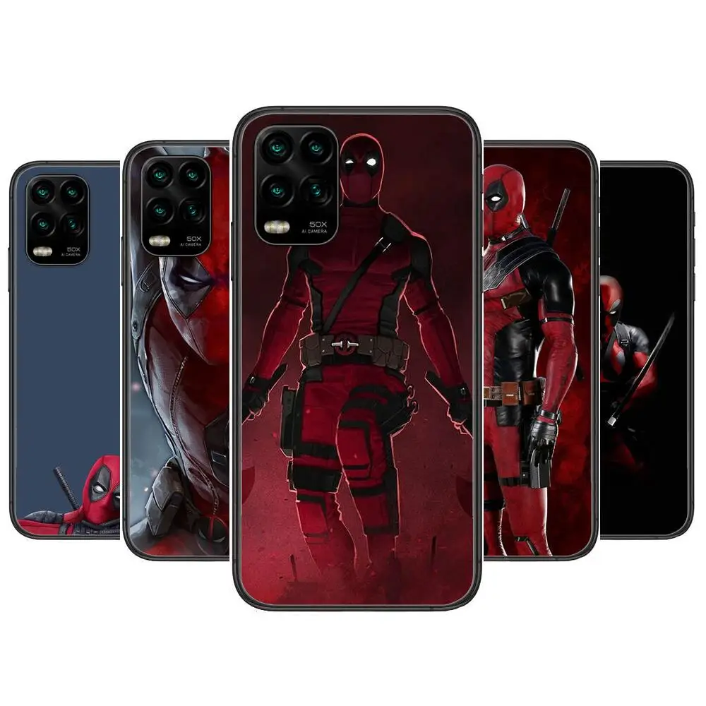 

Deadpool cartoon Phone Case For XiaoMi Redmi Note 10 9S 8 7 6 5 A Pro T Y1 Anime Black Cover Silicone Back Pre