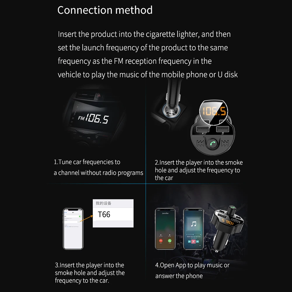 Fm передатчик модулятор Bluetooth 5 0 адаптер батарея напряжение автомобильный