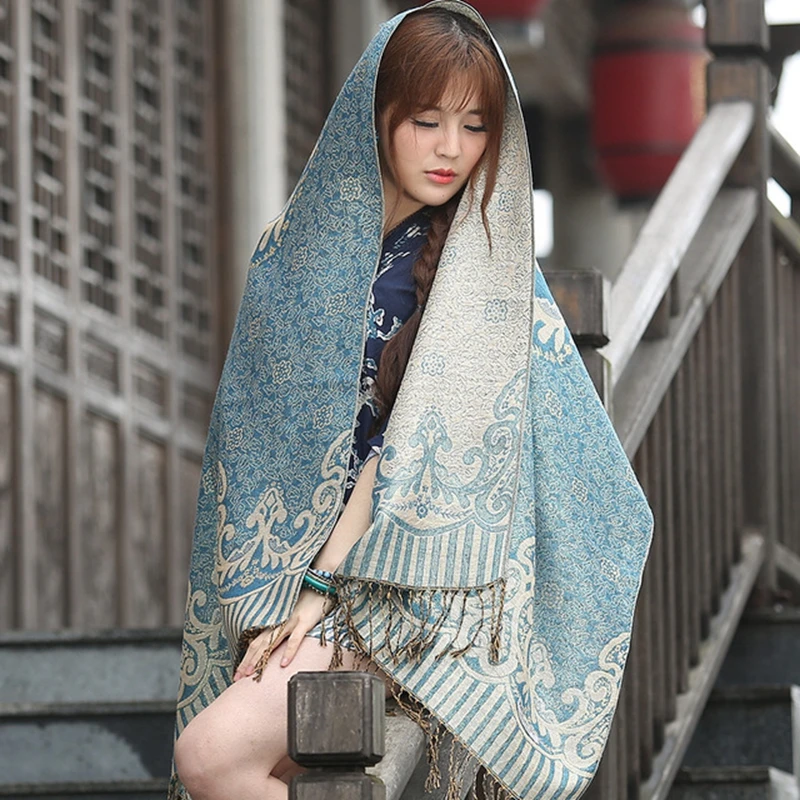 Женский Новый универсальный шарф обертывание печатная Цветочная шаль на голову