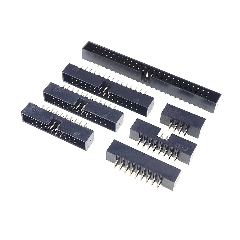 

5/10 Pcs Box Header Pin Male 2.0mm Pitch Shrouded Straight IDC Socket Dual Rows Space 2.0 Through Hole DIP Rectangle Connector
