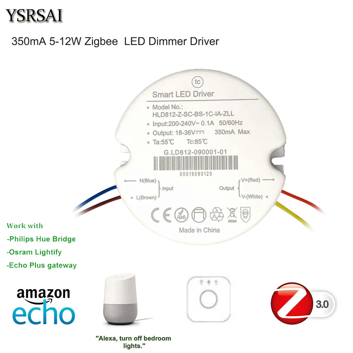 Светодиодный регулятор яркости Zigbee 3 0 6 Вт/8 Вт/10 Вт/12 Вт высокоэффективный
