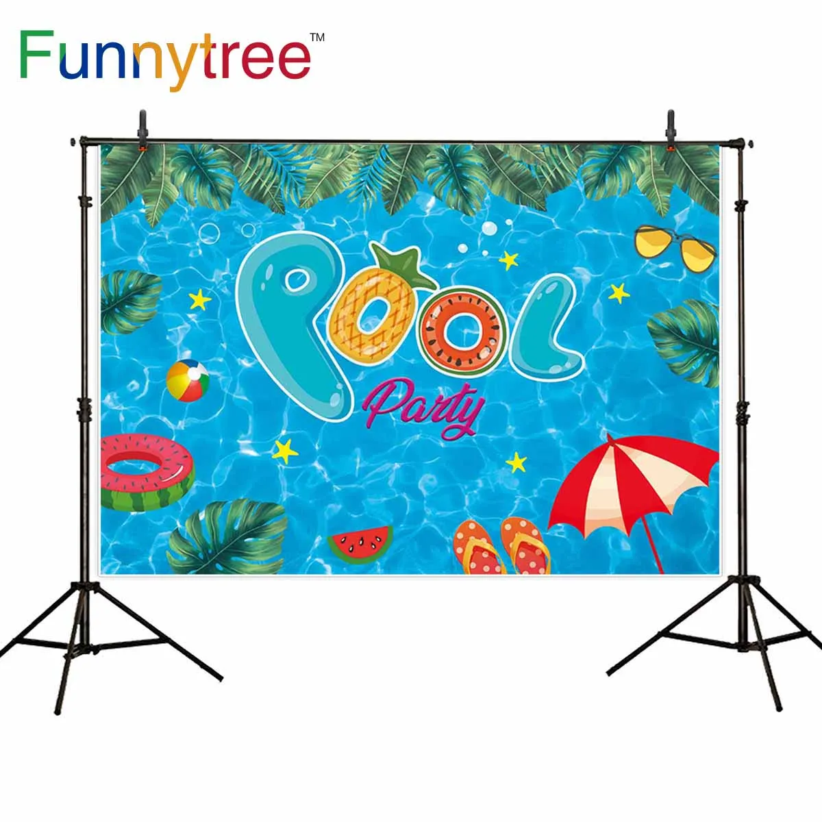 Фон Funnytree для фотосъемки детей с изображением бассейна вечеринки тропических