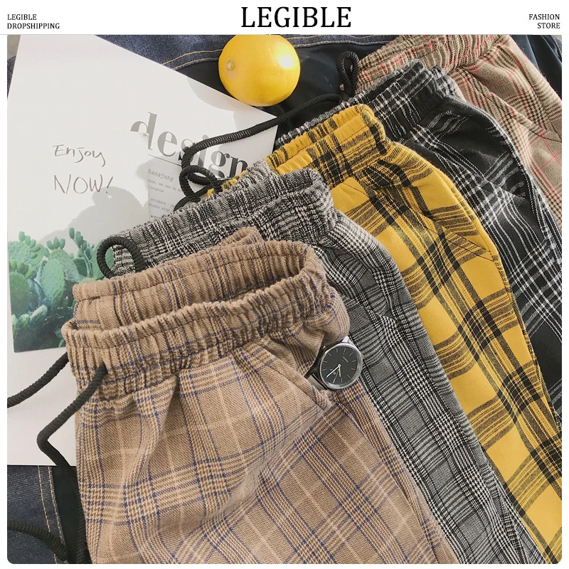 Женские брюки в клетку стиле Харадзюку | Женская одежда