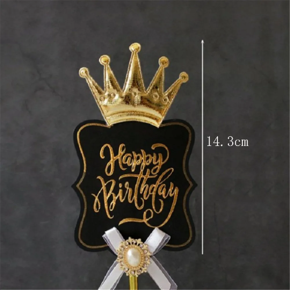 Королевской короны акриловая буква торт Топпер для торта С Днем Рождения