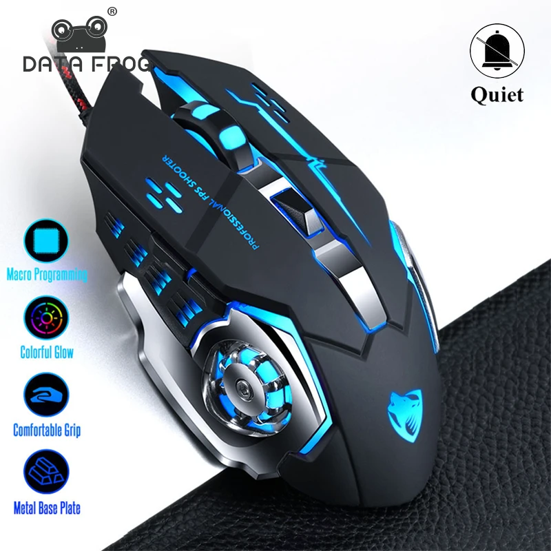 Профессиональная Проводная игровая мышь DATA FROG 6 кнопок 3200DPI регулируемые
