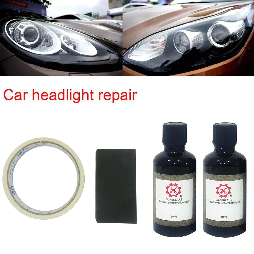 Жидкость для ремонта и восстановления автомобильных фар набор Ремонтный агент