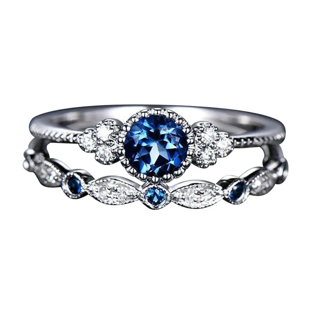 

Elegant Temperament Charming Jewelry Ring Women's Fashion Zircon Ring Couple Jewelry 1 Pair Rings Set Size 5-10 anillos mujer