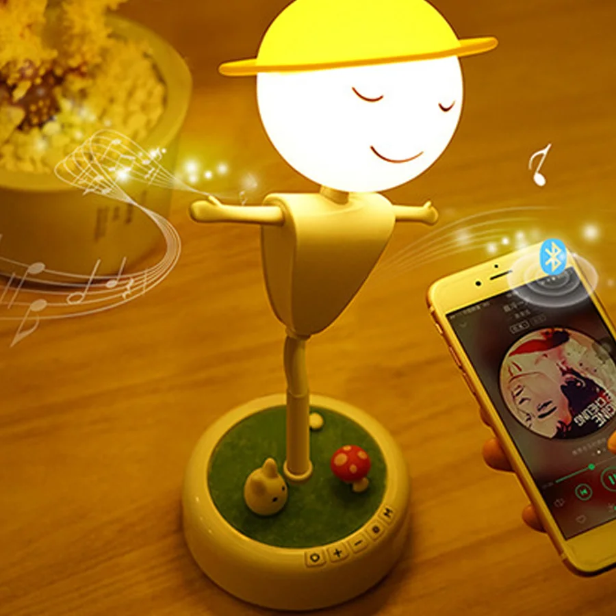 

Creative Scarecrow night lamp children charging bedside touch sensitive lamp home decoration Bluetooth audio table lampA324