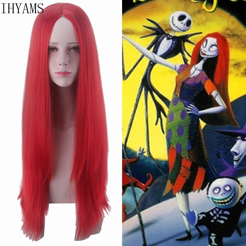 Парик Medusa для косплея прямой красный парик костюма вечевечерние на Хэллоуин с