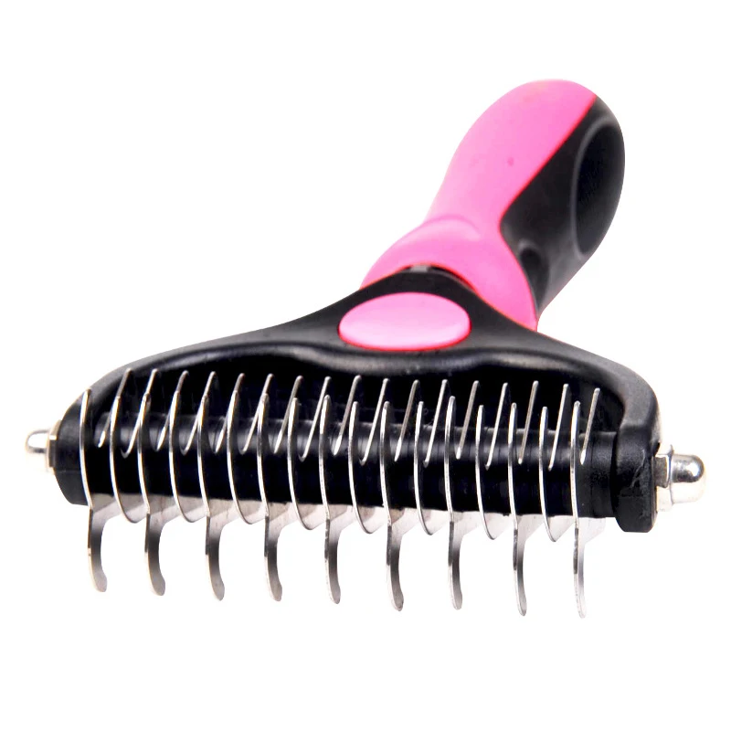 

Hair Removal Comb for Dogs Cat Detangler Fur Trimming Dematting Deshedding Brush Grooming Tool One/Double Side Comb