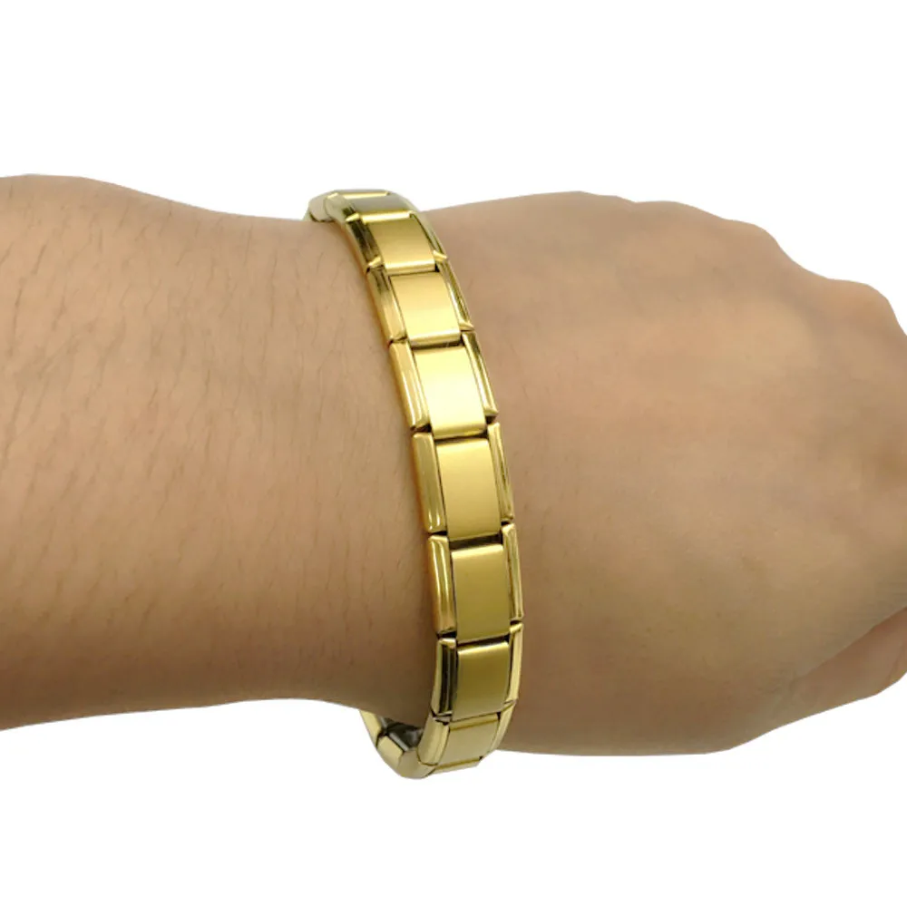 Золотистый браслет EBUTY из нержавеющей стали для женщин модный здоровья с