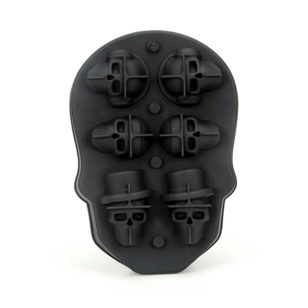 6 отверстий силиконовый маленький напиток виски череп ледяной куб форма лоток