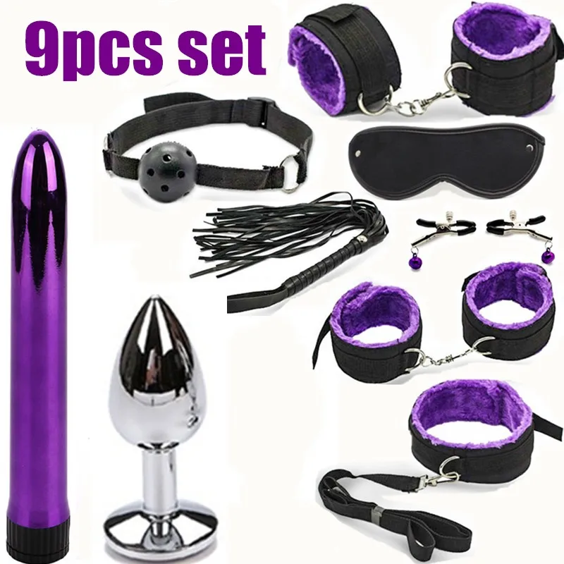 13 шт. набор из искусственной кожи наручники для ног кнут ошейник сексуальный БДСМ