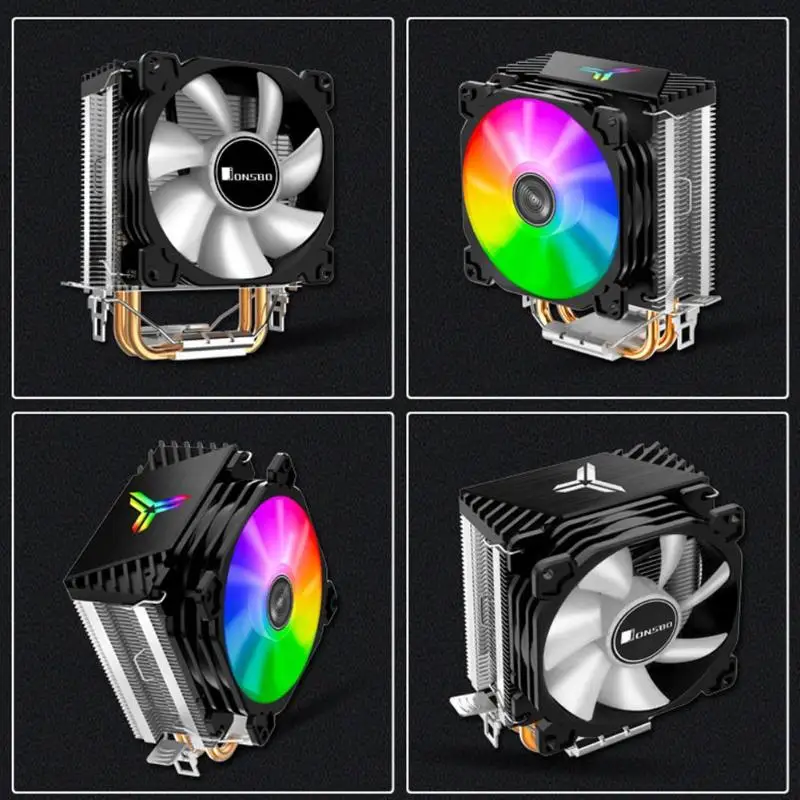 Jonsbo CR1200 2 тепловые трубки башня процессор кулер RGB 3Pin Охлаждающие вентиляторы радиатор гидравлический подшипник для LGA 775/1150/1151/1155/1156