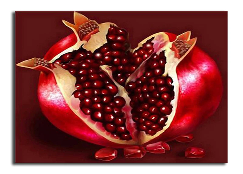 Full Round Diamond mosaic fruits Square embroidery Cross stitch foods DIY 3D painting scenery Pomegranate | Дом и сад