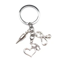 new design nurse medical box medical key chain needle syringe stethoscope cute keychain jewelry gift diy handmade