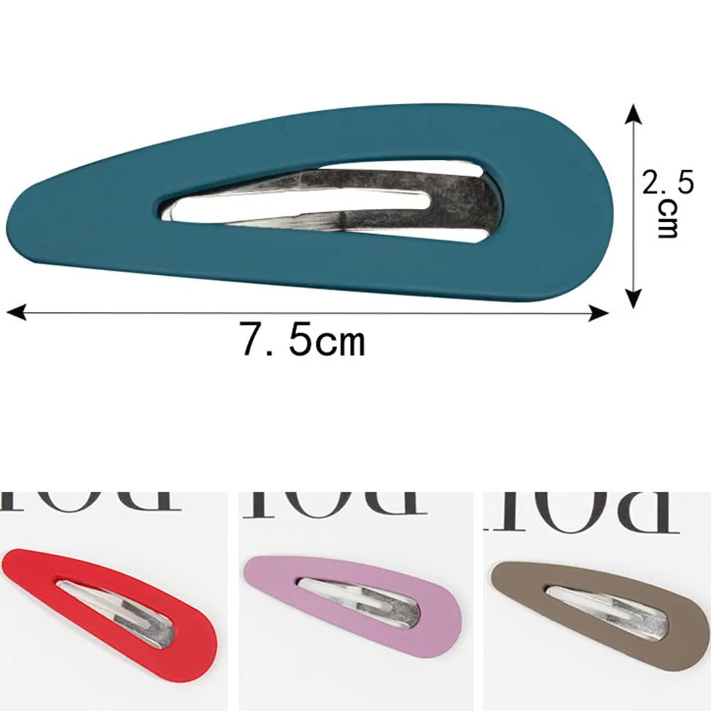 

2PCS 7.5cm Snap Hair Clips for Hair Clip Pins BB Hairpins Color Metal Barrettes for Women Girls Ladies Styling Accessories