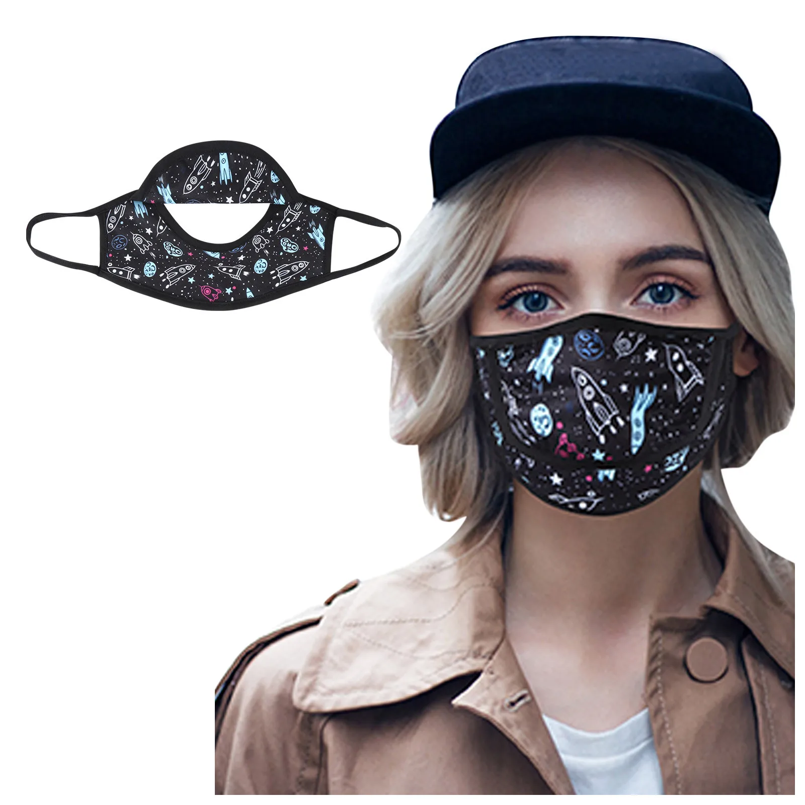 Взрослый застежка молния с открытым лицом маски пыленепроницаемый защитный